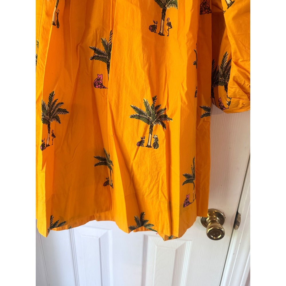 Coniglio Palm Beach Grace Mini Dress Orange Palm Tree Cotton Small NWT - Picture 4 of 6